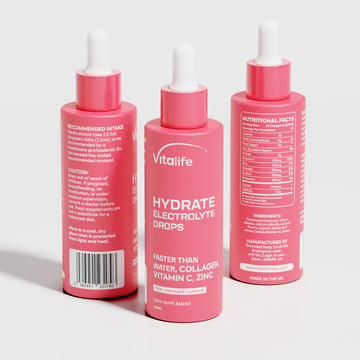 VITALIFE Electrolyte Drops – Pink Lemonade Flavor with Collagen, Vitamin C & Zinc