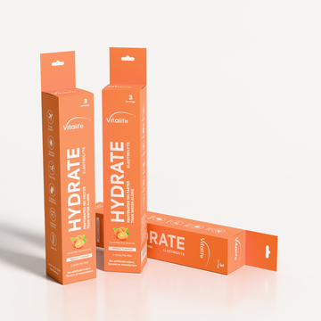 VITALIFE Electrolyte Orange Hydration Sachets with Magnesium, Vitamin C & B12- Pack of 3